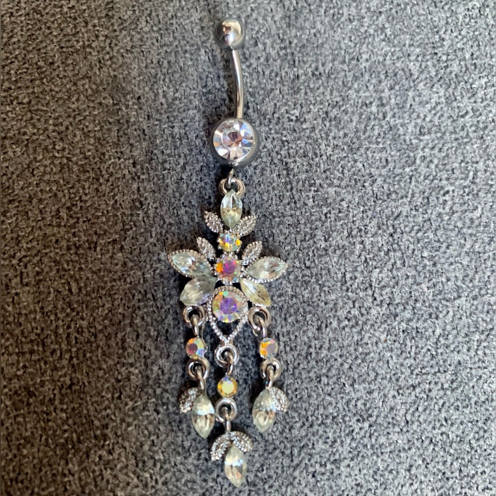 Crystal rhinestones belly button ring